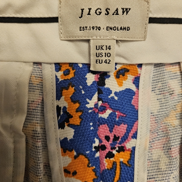Jigsaw Abstract Floral Palmer Trouser Size 10 - Picture 4 of 6